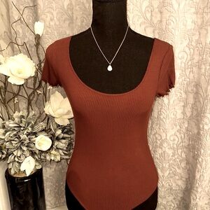NWOT Forever 21 ribbed bodysuit, scoop neck